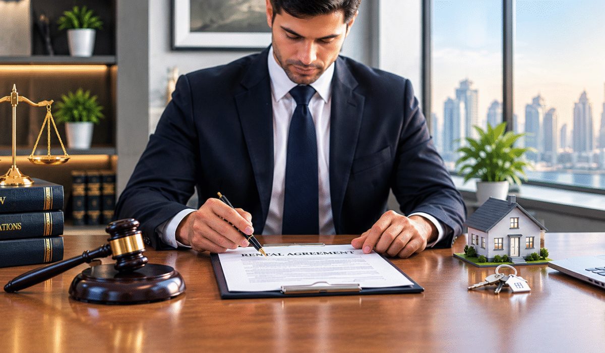 Rental Dispute Lawyer in Dubai Discussing Tenancy Agreement with Client